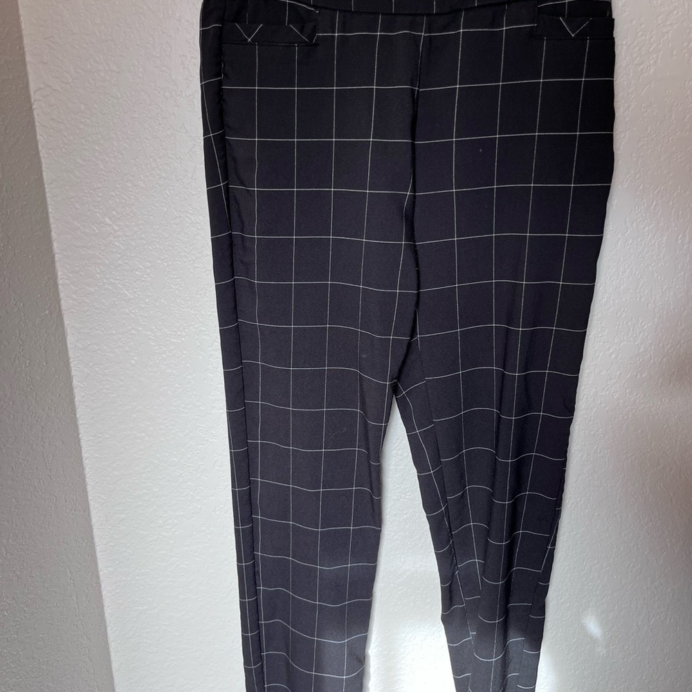 Women's Black Checkered Pants